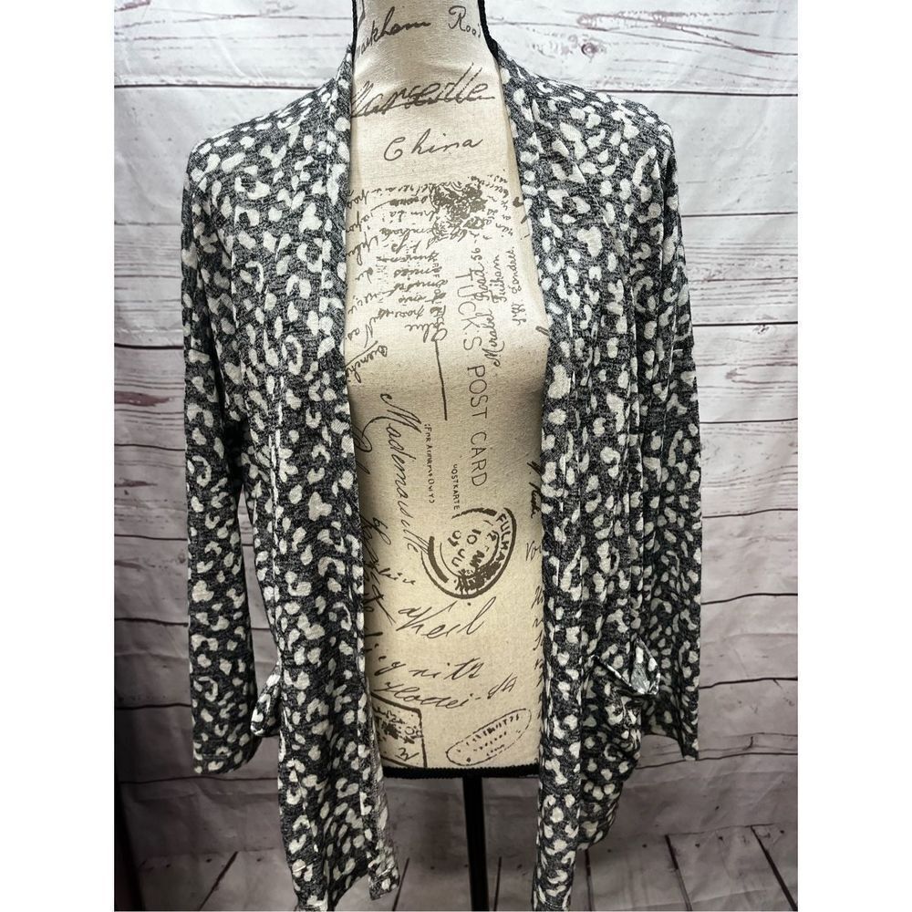 Bobedu Petite Leopard Print Open Front Cardigan Sweater Womens‎ MP